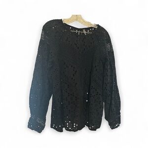 Free people Elegant Black Lace Women's Top